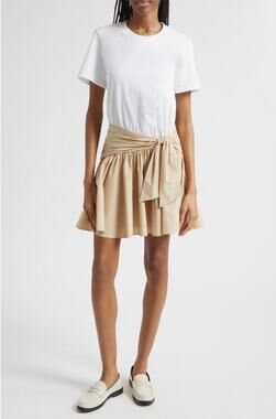 Cinq à Sept Leslie Mixed Media Dress - White/Tan, Large